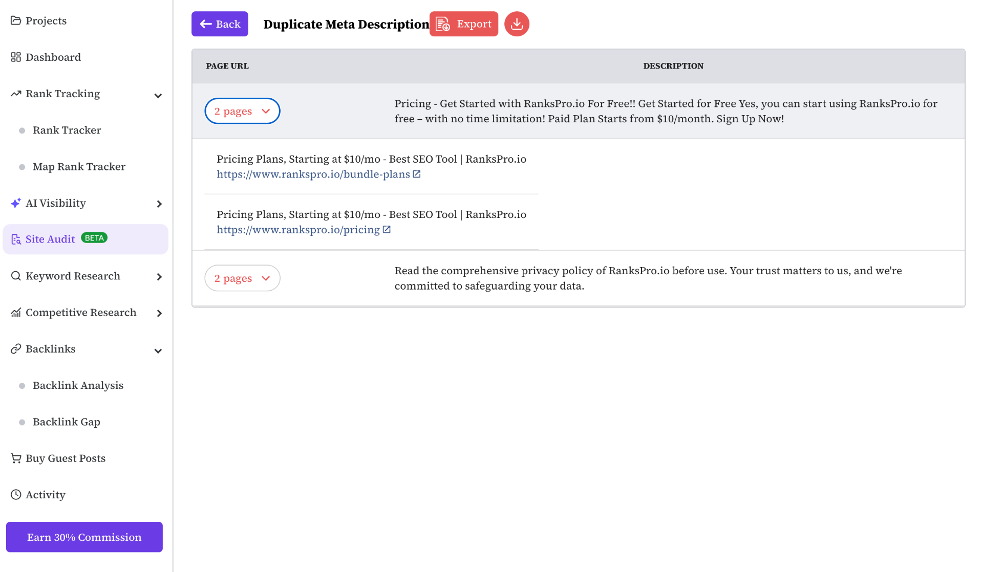 Crawl Anytime, Export & White-Label Reports
